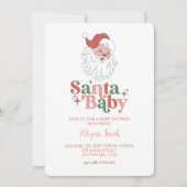 Santa Baby Retro Baby shower Uitnodiging (Voorkant)