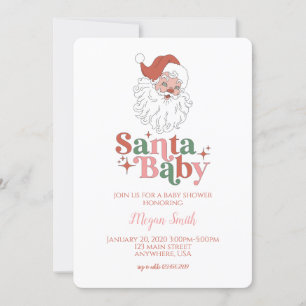 Santa Baby Retro Baby shower Uitnodiging