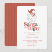 Santa Baby Retro Babyshower Uitnodiging (Voorkant / Achterkant)
