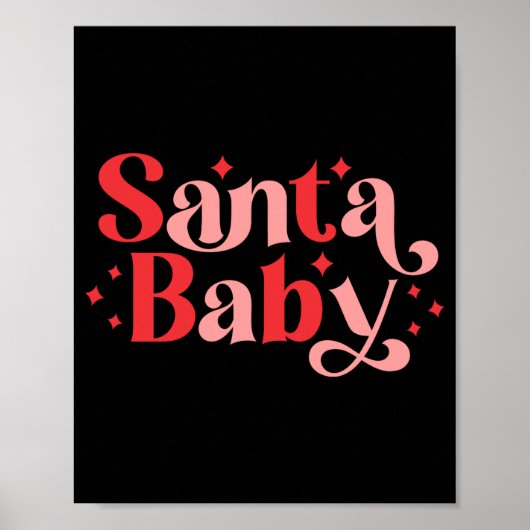 Santa Baby Retro Christmas Tygraphy  Poster (Voorkant)