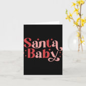 Santa Baby Retro Christmas Tygraphy Toddler T Shir Kaart (Gele Bloem)