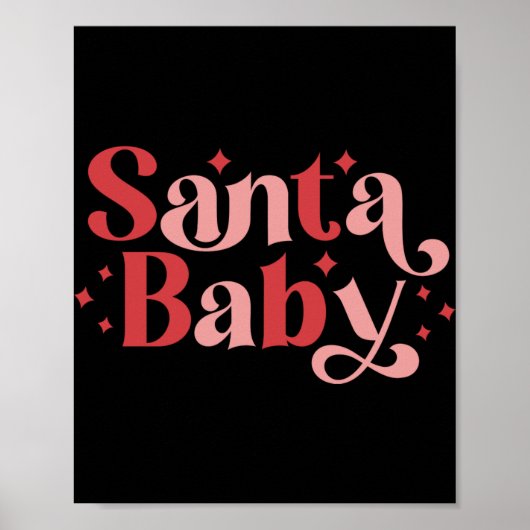 Santa Baby Retro Christmas Tygraphy Toddler T Shir Poster (Voorkant)