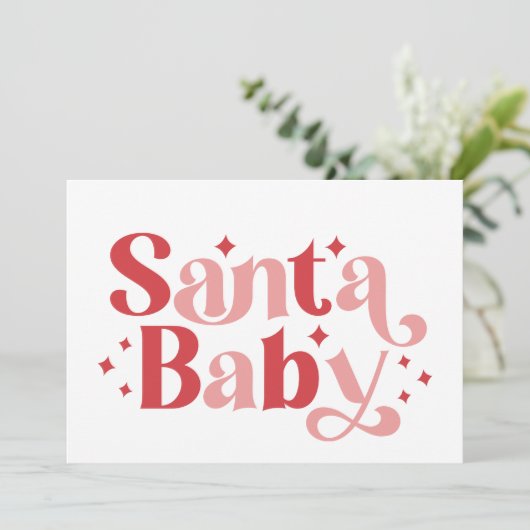 Santa Baby - Retro Kerst Typografie Kaart (Staand voorkant)