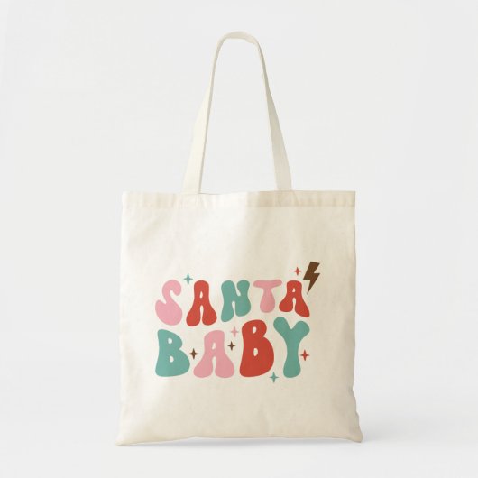 Santa Baby Retro Kerstmis Tote Bag (Voorkant)
