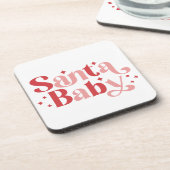 Santa Baby - Retro kersttypografie Bier Onderzetter (Linkerzijde)