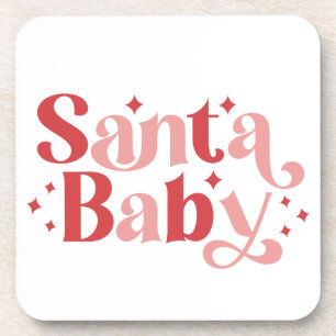 Santa Baby - Retro kersttypografie Bier Onderzetter