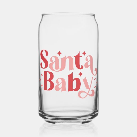 Santa Baby - Retro kersttypografie Blikvorm Glas (Voorkant)