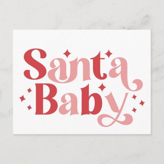 Santa Baby - Retro kersttypografie Briefkaart (Voorkant)