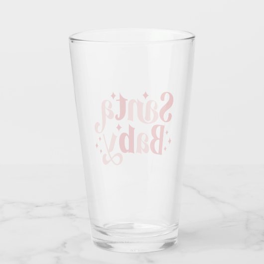 Santa Baby - Retro kersttypografie Glas (Achterkant)