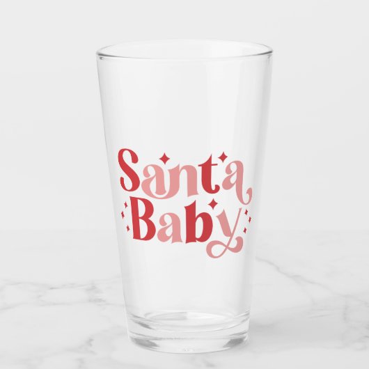 Santa Baby - Retro kersttypografie Glas (Voorkant)