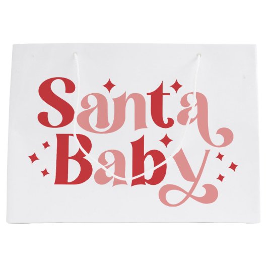 Santa Baby - Retro kersttypografie Groot Cadeauzakje (Voorkant)