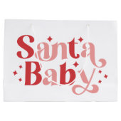 Santa Baby - Retro kersttypografie Groot Cadeauzakje (Achterkant)