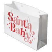 Santa Baby - Retro kersttypografie Groot Cadeauzakje (Achterkant Gekanteld)