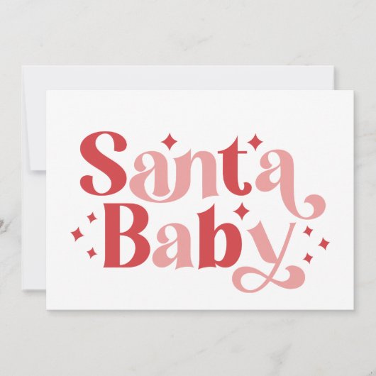 Santa Baby - Retro Kersttypografie Kaart (Voorkant)