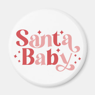 Santa Baby - Retro kersttypografie Magneet