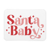 Santa Baby - Retro kersttypografie Magneet (Horizontaal)