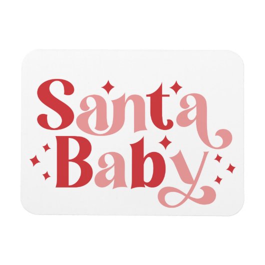 Santa Baby - Retro kersttypografie Magneet (Horizontaal)
