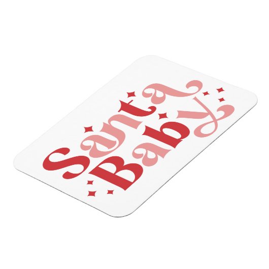 Santa Baby - Retro kersttypografie Magneet (Linkerzijde)