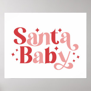 Santa Baby - Retro kersttypografie Poster
