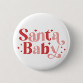 Santa Baby - Retro kersttypografie Ronde Button 5,7 Cm (Voorkant)