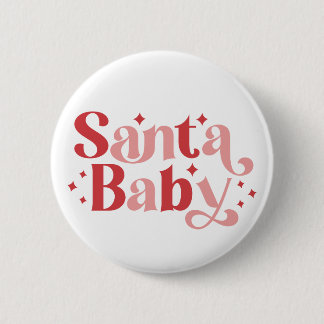 Santa Baby - Retro kersttypografie Ronde Button 5,7 Cm