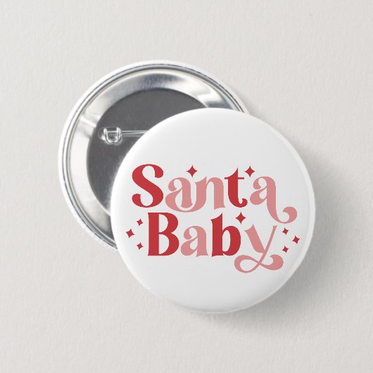 Santa Baby - Retro kersttypografie Ronde Button 5,7 Cm (Voorkant /achterkant)
