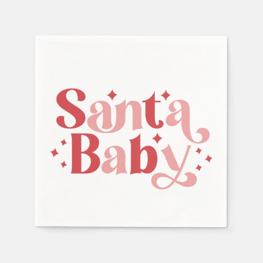 Santa Baby - Retro kersttypografie Servet (Voorkant)