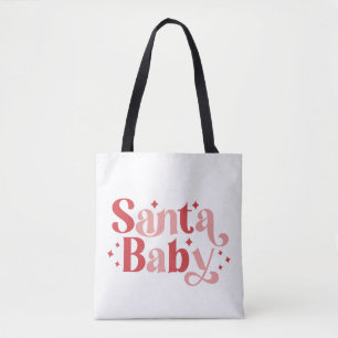 Santa Baby - Retro kersttypografie Tote Bag