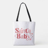 Santa Baby - Retro kersttypografie Tote Bag (Achterkant)