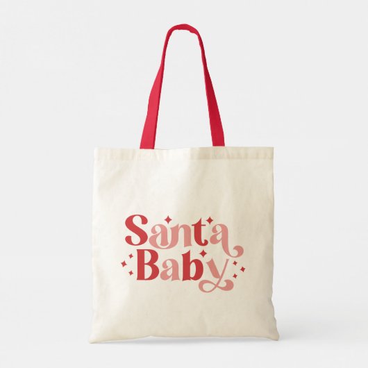 Santa Baby - Retro kersttypografie Tote Bag (Achterkant)