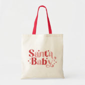 Santa Baby - Retro kersttypografie Tote Bag (Voorkant)