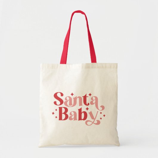 Santa Baby - Retro kersttypografie Tote Bag (Voorkant)