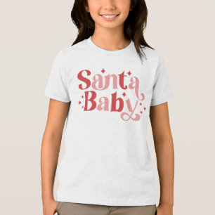 Santa Baby - Retro kersttypografie Tri-Blend Shirt