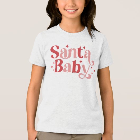 Santa Baby - Retro kersttypografie Tri-Blend Shirt (Voorkant)
