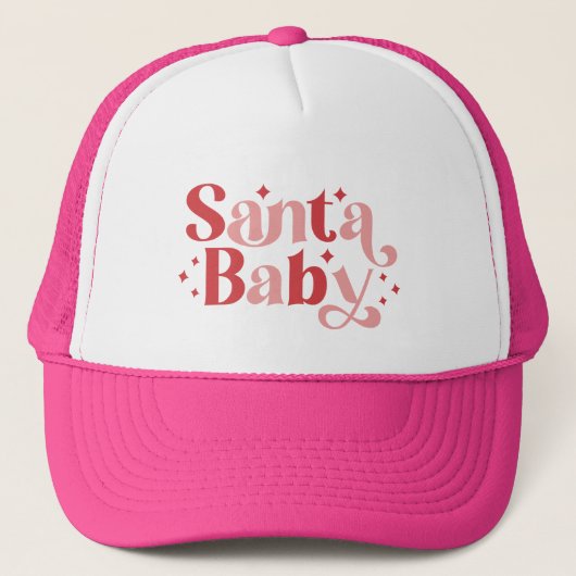 Santa Baby - Retro kersttypografie Trucker Pet (Voorkant)