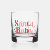 Santa Baby - Retro kersttypografie Whisky Glas (Voorkant)