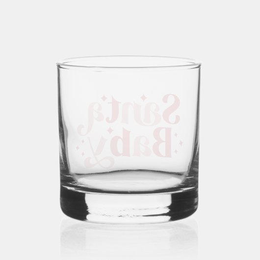 Santa Baby - Retro kersttypografie Whisky Glas (Achterkant)