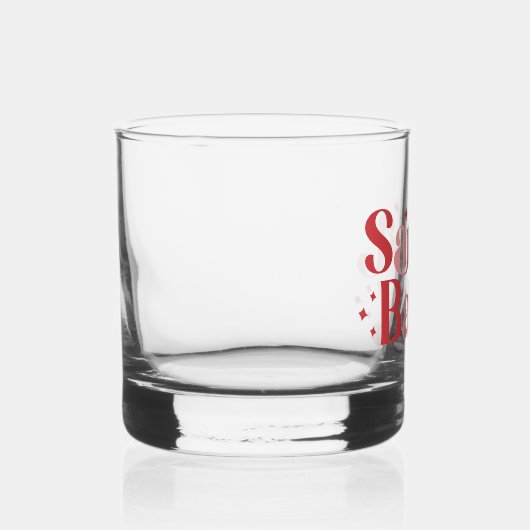 Santa Baby - Retro kersttypografie Whisky Glas (Rechts)
