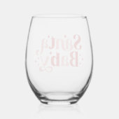 Santa Baby - Retro kersttypografie Wijnglas Zonder Voet (Achterkant)