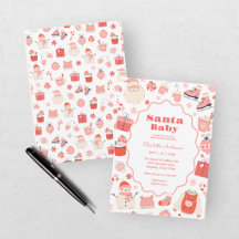Santa Baby Rode en Roze Kerst Baby Shower
