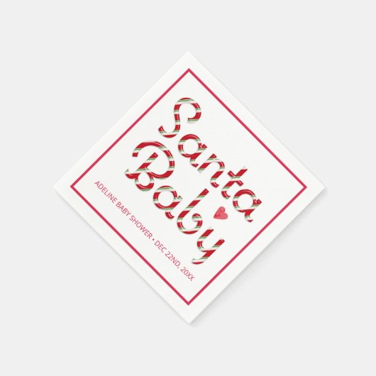 Santa Baby Rode Kerstdouche servetten (Hoek)