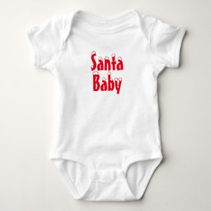 Santa Baby rode sneeuw typografie schattig kerst Romper