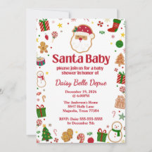 Santa Baby rood en groen Baby shower
