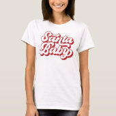 Santa Baby rood en wit retro kerst T-shirt (Voorkant)