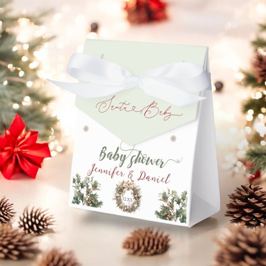 Santa Baby rood groen Baby shower Bedankdoosjes
