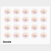 Santa Baby, Roze Goud Baby shower Ronde Sticker (Vel)