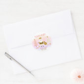 Santa Baby, Roze Goud Baby shower Ronde Sticker (Envelop)