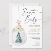 Santa Baby Roze gouden kerstboom baby shower Kaart (Voorkant)