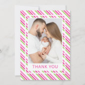 Santa Baby roze groen Baby shower Dank u Kaart (Voorkant)