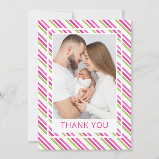 Santa Baby roze groen Baby shower Dank u Kaart (Voorkant)